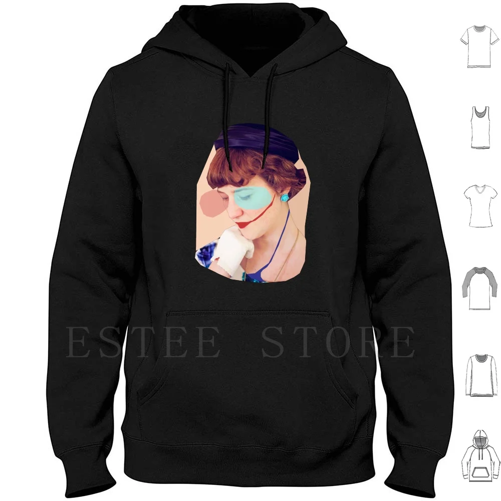 Woman Face Hoodies Long Sleeve Womens Face Collage Retro