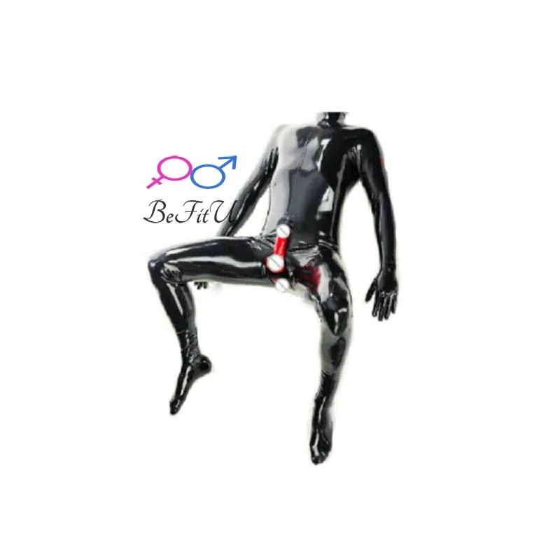 Catsuit de látex hecho a mano, body zentai, cubierta completa para el pene, boca, lápiz anal, unisex disponible