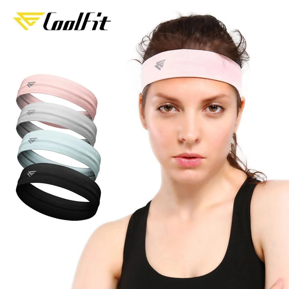 CoolFit Elastic Sweatband Sport Gym Headband Anti-Slip Women Men Breathable Basketball Fitness Yoga Volleyball Cycling Hair Band