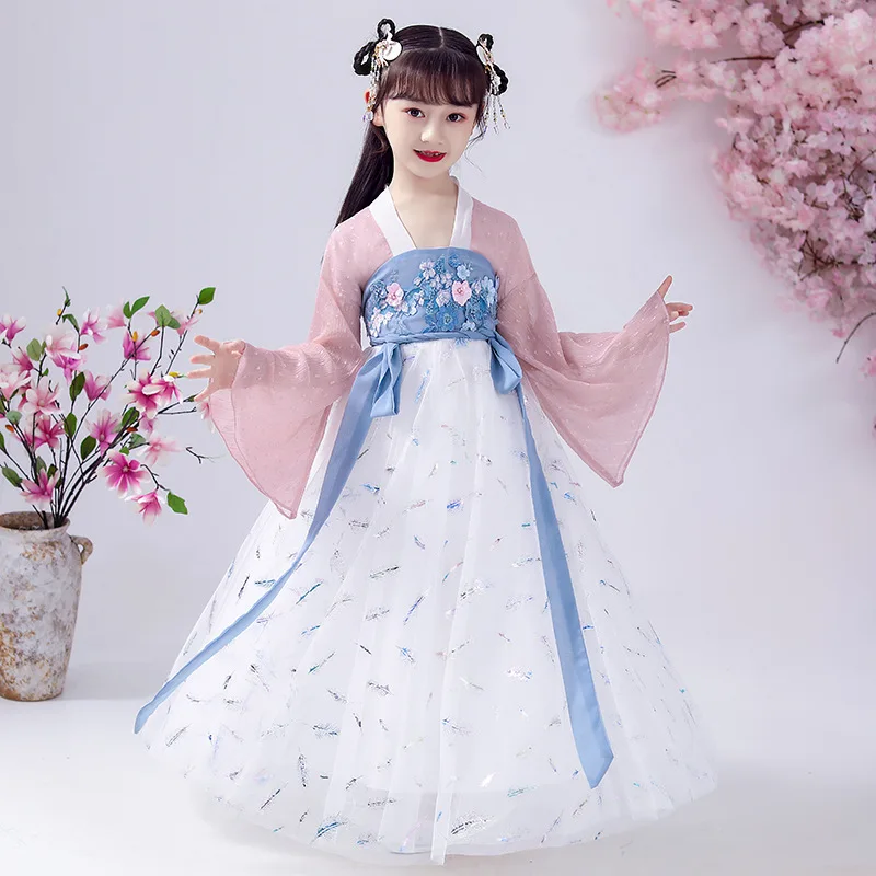 

Child Tang Suit Ancient Costume Summer Girl Hanfu Super Fairy Dress Baby Chinese Style Elegant Little Girl Traditional Dress