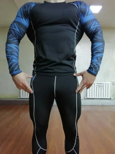 Winter Second Skin Long Underwear Men's Compression Long Sleeve Shirt Fitness Leggings Warm Base Layer Sportswear rashgarda MMA