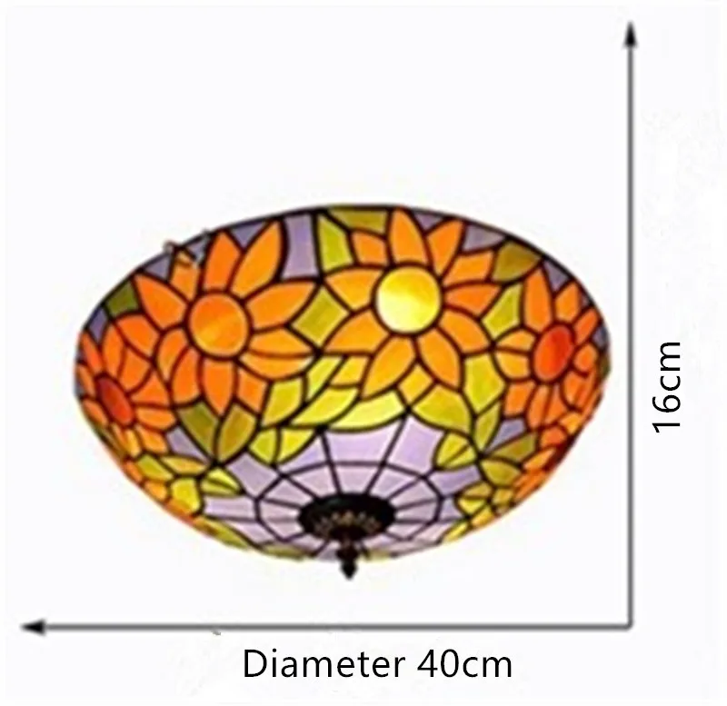 European Ceiling Lights stained glass Round Ceiling Lamp Asile Bedroom Corridor Balcony Kitchen Ceiling Lights