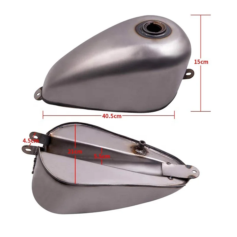 5-6L 2.4 Gal Motorcycle Tank Cafe Racer Unpainted Cylinder Vintage Fuel Gasoline Bobber Oil Box For Harley 883 GN125 Chopper