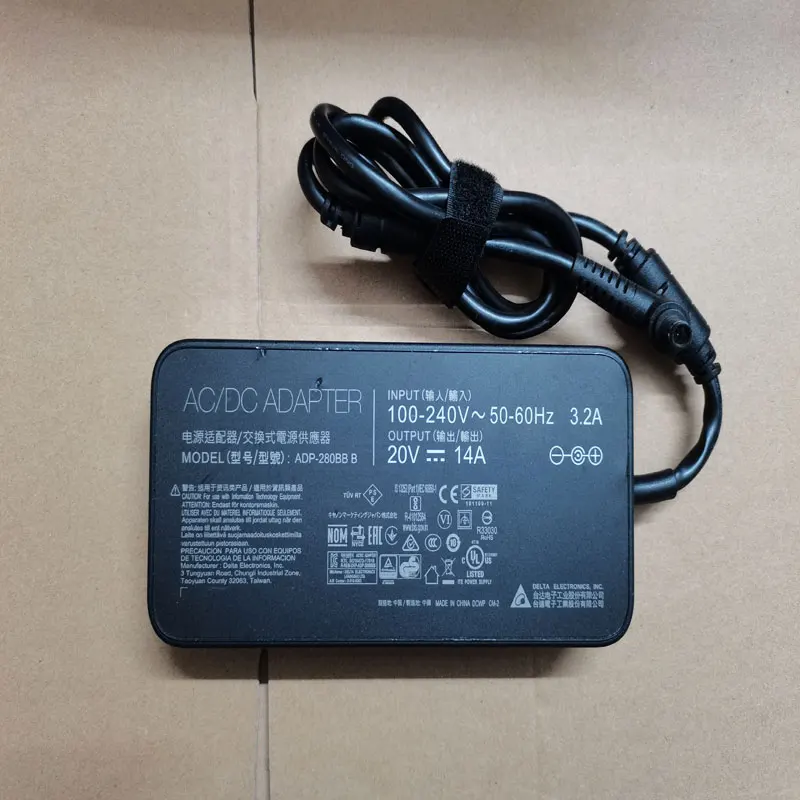 OEM-adaptador de CA Delta 20V 14A ADP-280BB B 7,4mm 280W para MSI GE63 Raider RGB 9SF-600us MS-16P7 RTX2070, cargador Original Puryuan