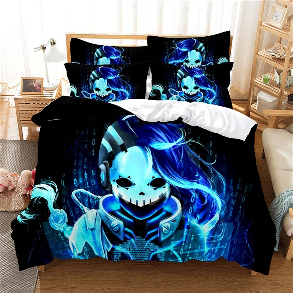 

Blue skull Fashion Bedding Set 2/3pcs 3D Digital Printing Duvet Cover Sets 1 Quilt Cover + 1/2 Pillowcases US/EU/AU Size