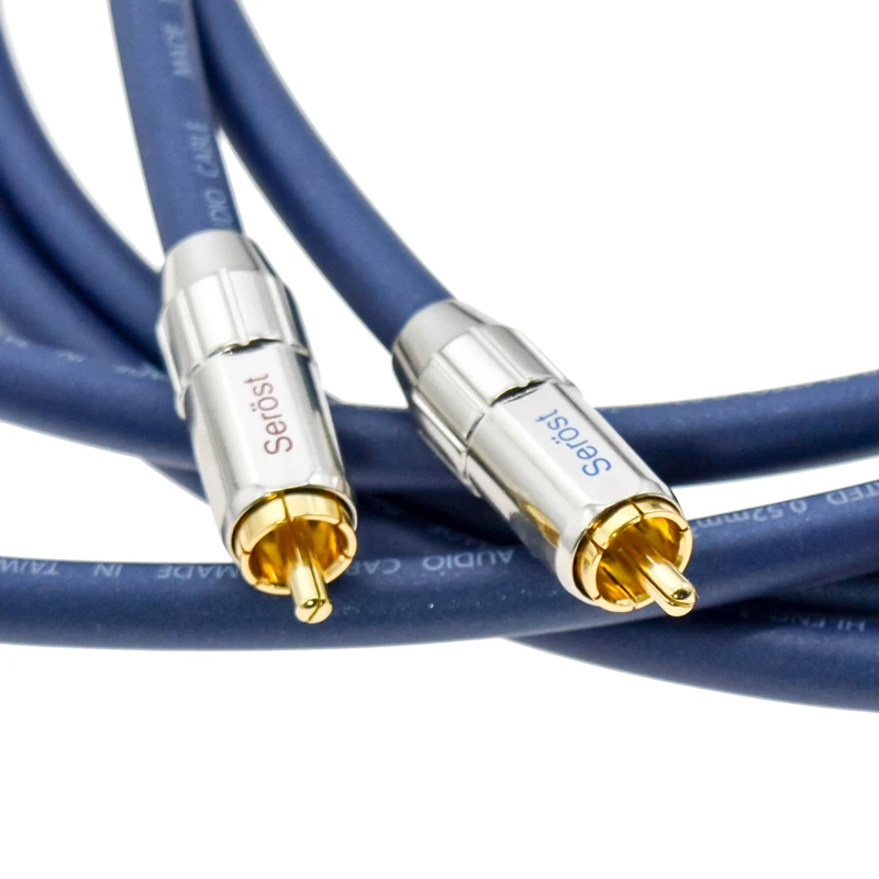 Serost kabel HIFI RCA Mi-1F 99.9999% OFC + OFC penguat CD Audio demam berlapis perak kabel Audio RCA ketepatan tinggi