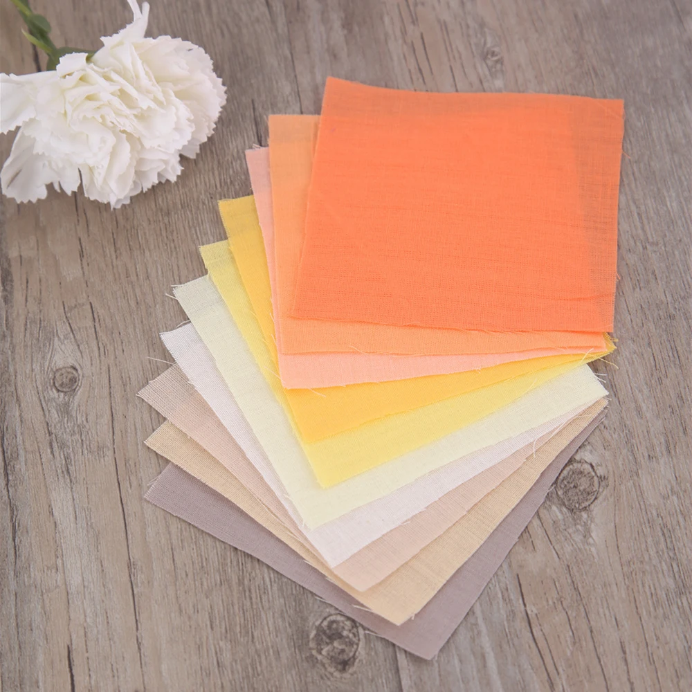 50pcs Handmade DIY Cotton Fabrics Patchwork Group Plain Square Cotton Cloth DIY Manual Solid Color Cloth 25*25cm