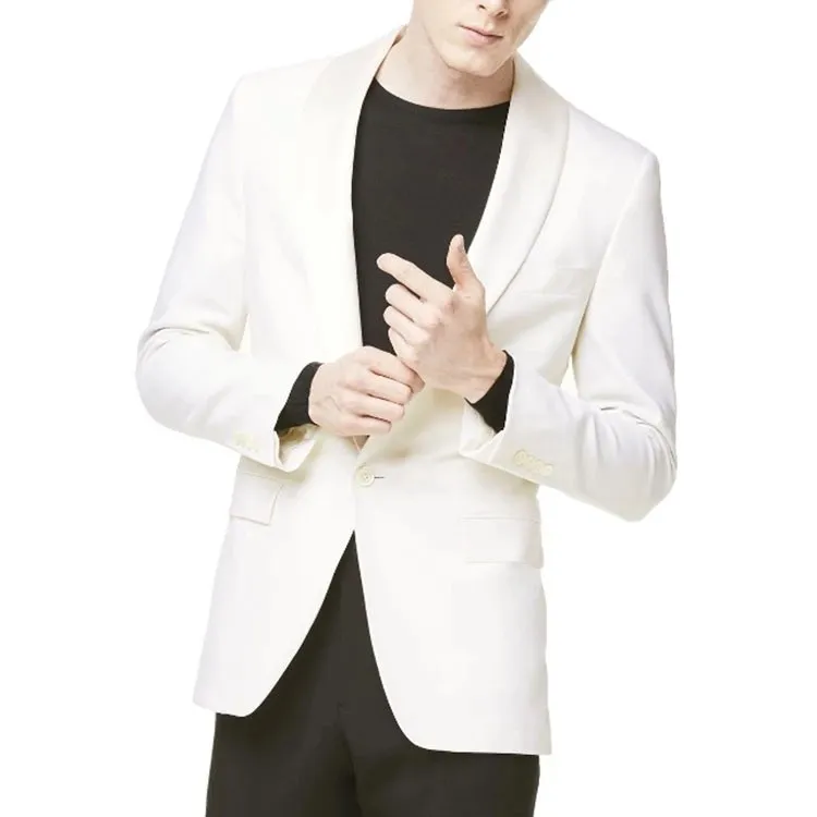

Handsome Groomsmen Groom Tuxedos Mens Wedding Dress Man Jacket Blazer Prom Dinner (Jacket+Pants+Tie) A109