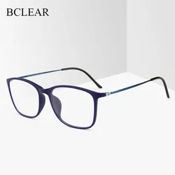 BCLEAR Fashion TR90 Glasses Frame Men or Women Ultralight Unisex Square Plain Glass Eyeglasses Male Optical Frame Eyewear Hot