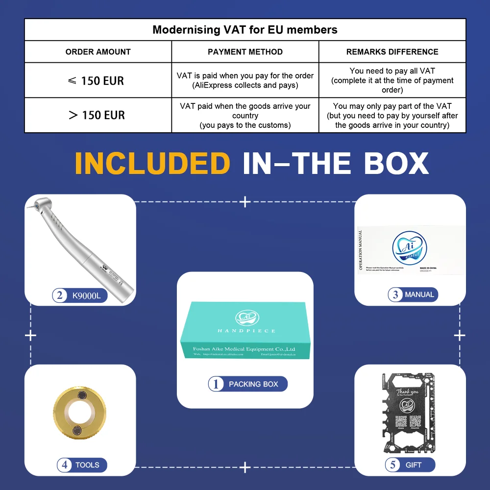 Dentist Equipment Fiber Optical LED Air Turbine High Speed Handpiece K-coupling Laboratory Tools