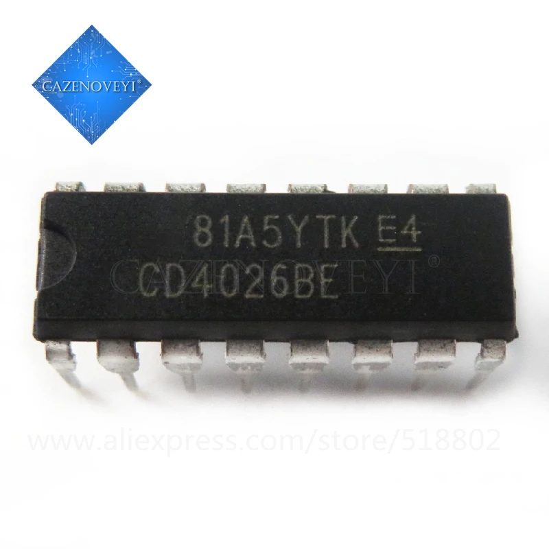 1pcs/lot CD4026BE CD4026 4026 DIP-16 In Stock