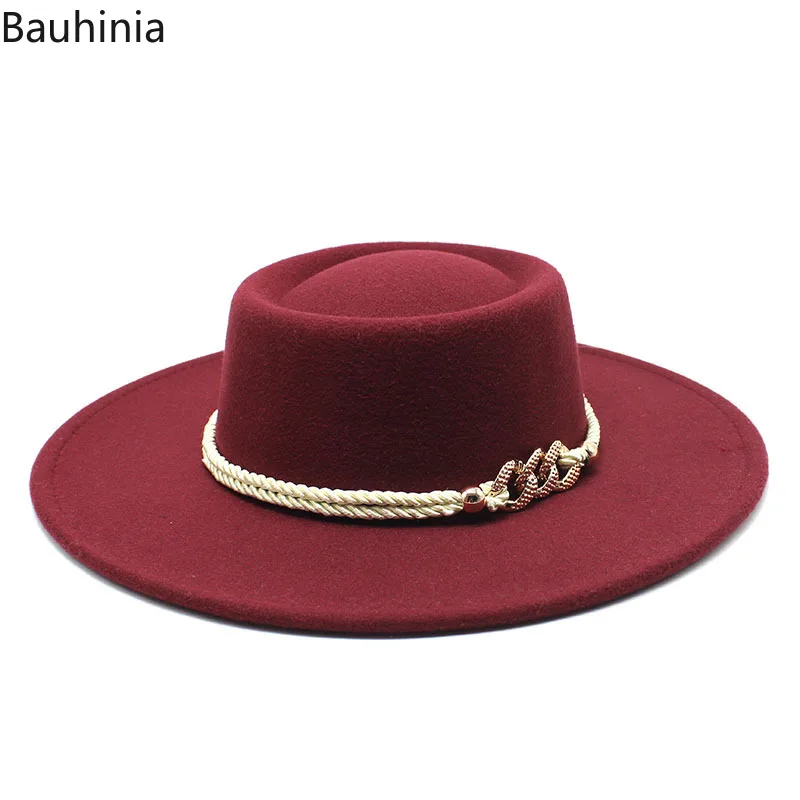 8.5CM Wide Brim Felt Fedora Hat Women Men Wool Derby Top Hats Gentleman Elegant Lady Panama Jazz Hat Formal Wedding Hat