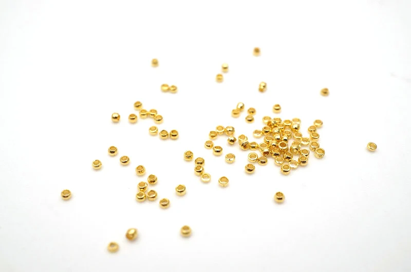 500/Lot Ende Perlen Silber Gold Überzogene 1.5/2/2.5/3/3.5/4mm Dia Crimp Perlen Legierung Perlen Für Schmuck Machen Schmuck DIY Finding – Detail 8
