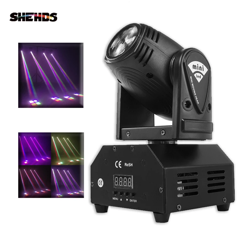 

Mini RGBW LED 10W LED Beam moving head Light High Power 10Watt Quad Stroboscope LED Strong Beam Light For Party Disco DJ Light