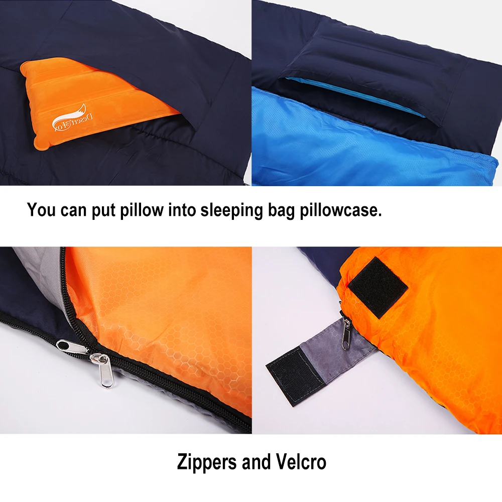 Desert&Fox 2 Person Sleeping Bag for Couple Family Portable Camping Sleeping Bags with 2 Air Pillow Lightweight Hiking Mat Bed