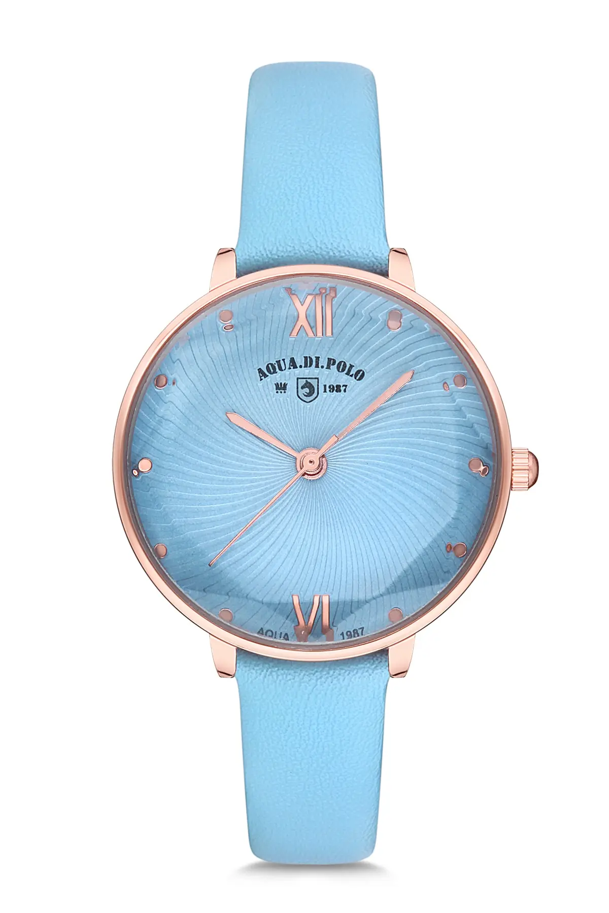 2021 Women's Luxury Top Brand Excellent Quality and Fashion Aqua di Polo 1987 Blue Leather Quartz Wristwatches Clock APWA030703