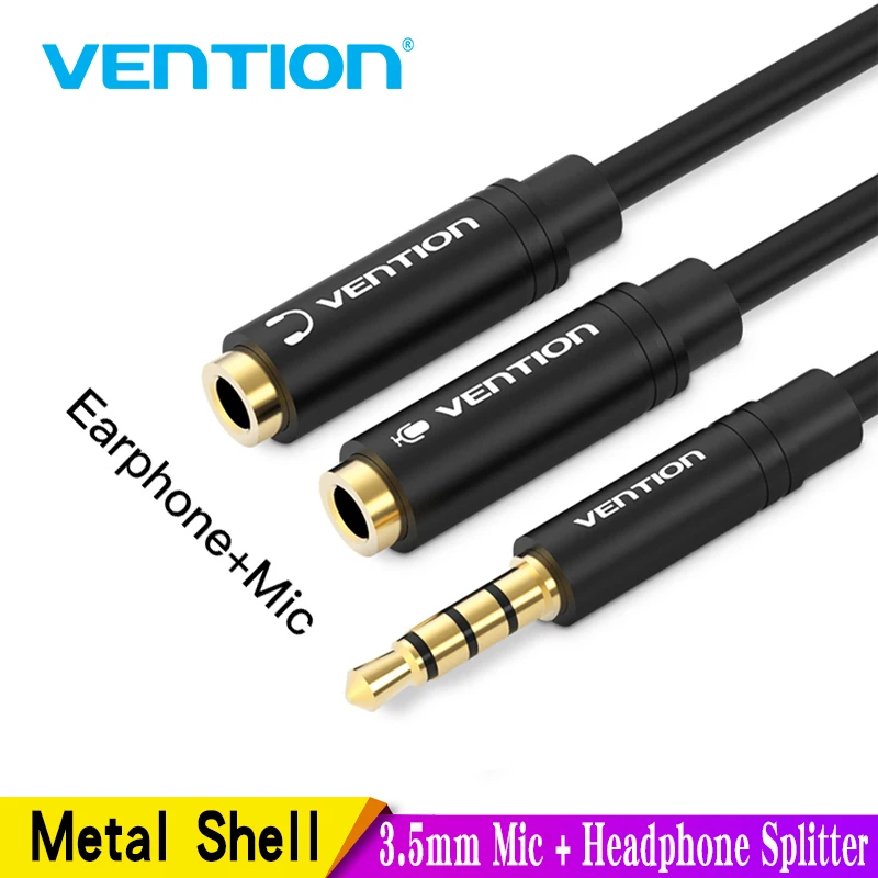 3.5mm Mic+Headphone Splitter Audio Cable 3.5mm splitte Aux Cable Cord for Computer Microphone Cellphone splitter for headphones