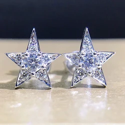 Huitan Simple Stylish Star Earrings for Girls Fashion Versatile Women Accessories Wedding Party Dail Wear Statement Jewelry Gift