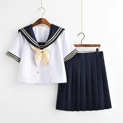 Japanse Matrozenpakje Vrouwen Hoge School Lange Mouwen Zakelijke Kleding Jk Uniform Plooirok Student Kostuum School Uniform