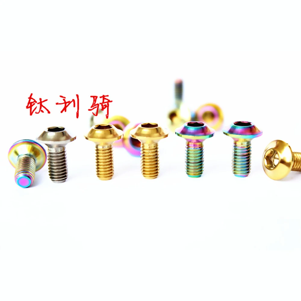 M5 Ti Golden Rainbow GR5 Titanium Alloy Screw Bolts For Bicycle Brake Block