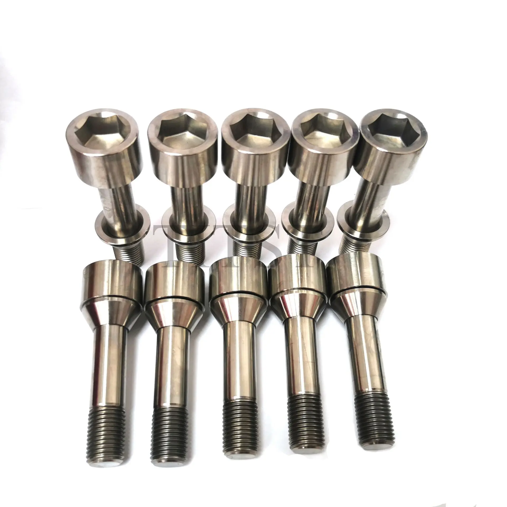 TITST  New Stytle Grade5 Forged Titanium wheel bolt M14*1.5Pitch*52MM Long  For Racing Car (one lot=20pcs)