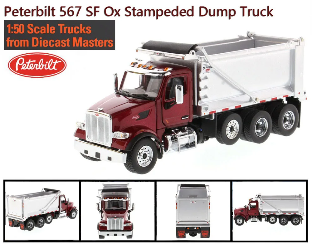 

New DM 1/50 Peterbilt 567 SF Ox Stampeded Dump Truck by Diecast Masters 71077 for collection