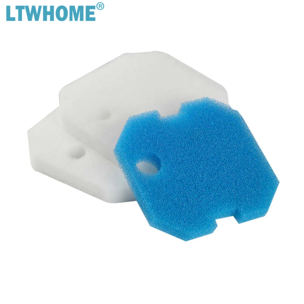 LTWHOME-Juego de almohadillas de filtro fino azul, gruesas y blancas, aptas para Eheim 2616220 profesional 2222/2324, Experience 150/250