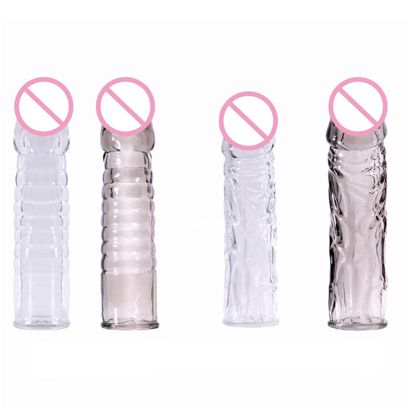 

Sex Toy Penis Sleeve with Raised Design Reusable Crystal Clear Penis Extender Delays Ejaculation for Men Adult Couple TK-ing