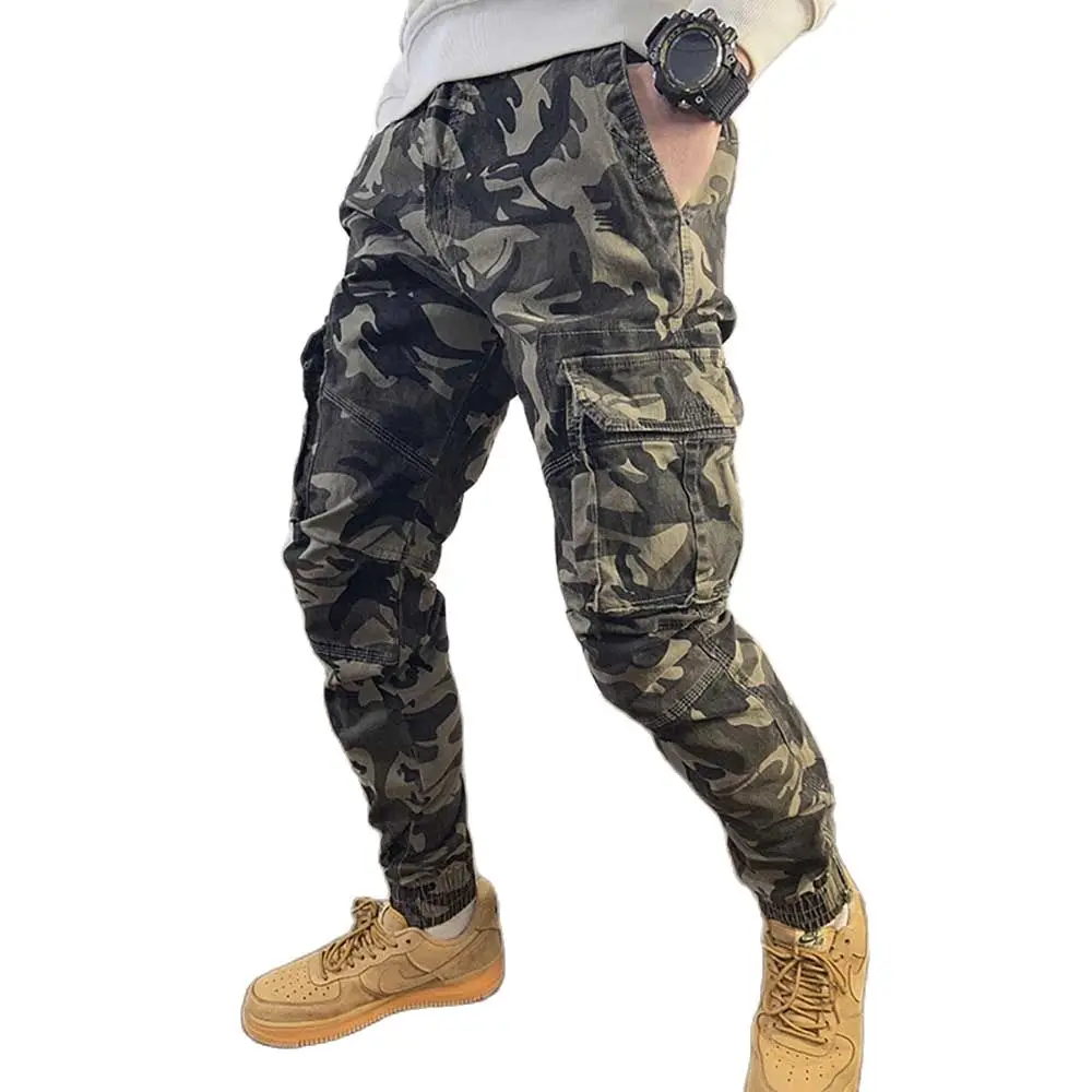 Retro Baggy Cargo Pants Camouflage Classical Regular Slim Overalls Men CasualTactical Trousers Harem Joggers