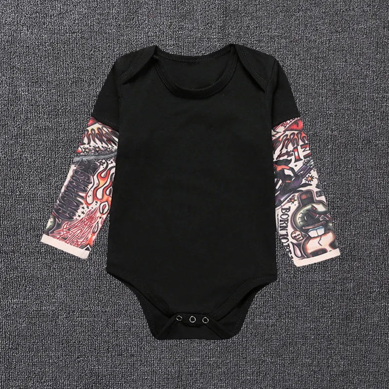 2020 New Tattoo Sleeves Newborn Infant Baby Romper Toddler Baby boys jumpsuit Rock Climbing Baby Boy Girl Clothes Outfits