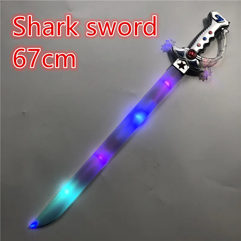 

Eletronic Lightsaber Induction Shark sword Flashing Cutlass Simulation Plastic Light Toys Sword Children cosplay Props 67cm