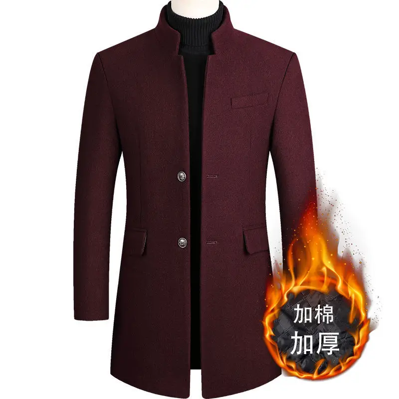 2023 new arrival winter warm wool overcoat thicked trench coat men,High quality men's smart casual woolen jackets,size M-4XL