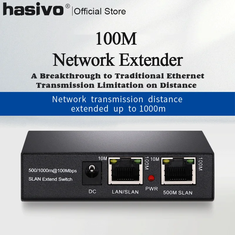 One Pair Network Ethernet Switch Extender 500 Or 1000Meters 1 port 10/100M Rj45 Input 1 port 10/100M Rj45 0utput