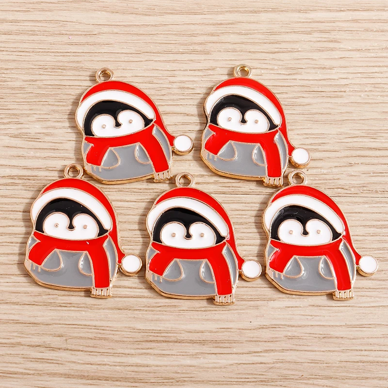 10 stücke Mix Emaille Weihnachten Charms für Schmuck Machen Santa Claus Baum Handschuhe Charms Anhänger für DIY Halsketten Ohrringe Geschenke – Detail 4