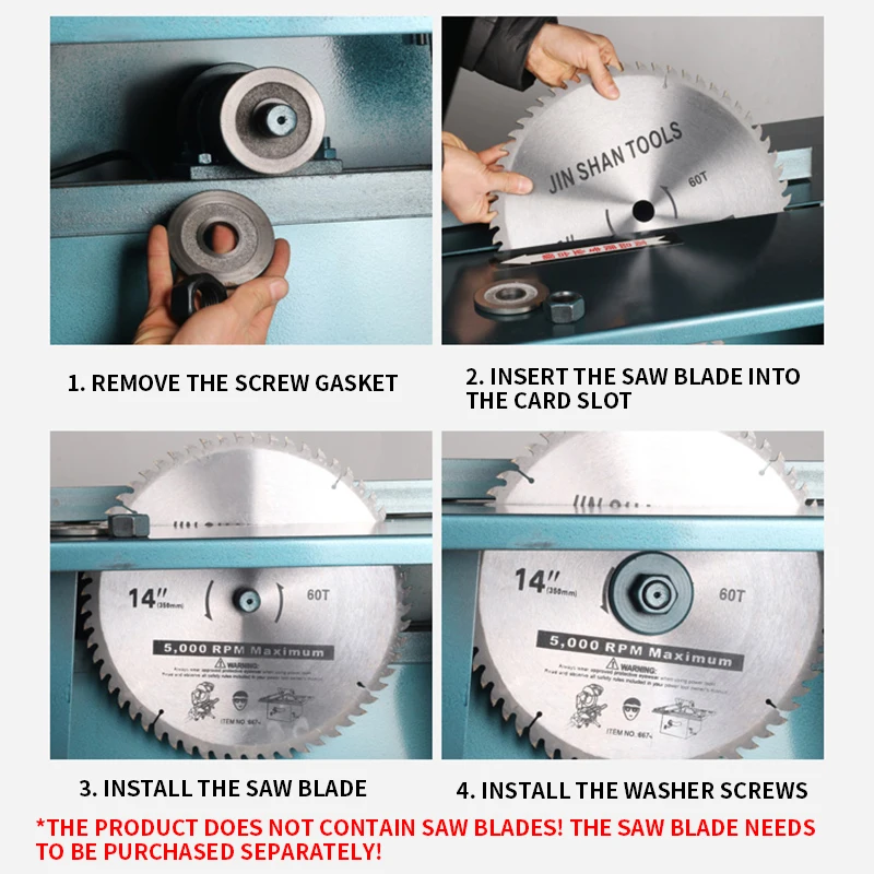 Woodworking Machinery Table Saw 220V 3KW Multifunctional Circular Saw Heavy Duty Woodworking Table Saw