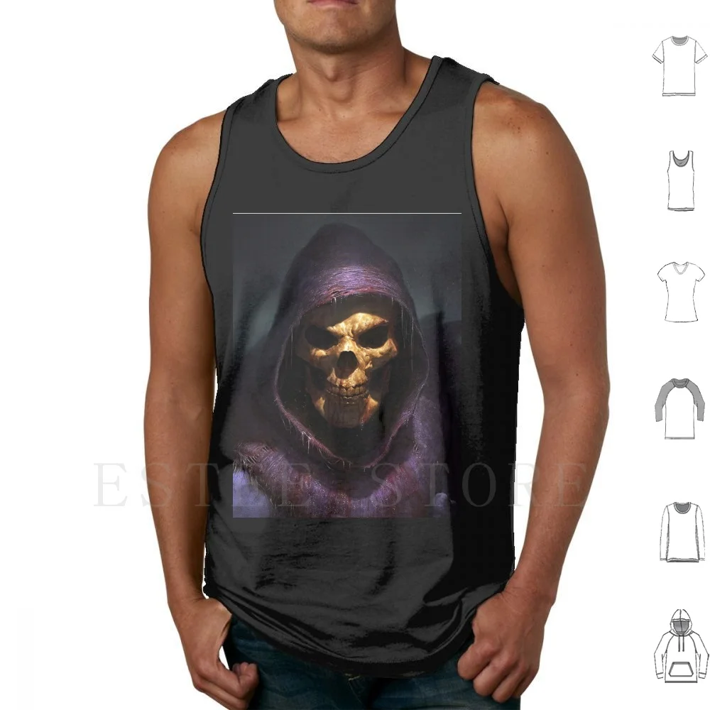 Skeletor Realistic Tank Tops Vest Cotton Skeletor He Man Master Of The Universe Masters Motu 80s Retro Old Skool Funny