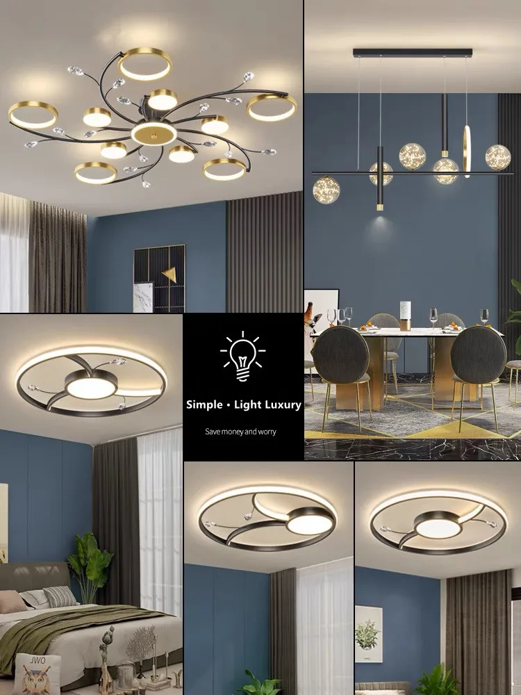 modern led teto candelabro iluminacao interior para o quarto living hall sala de jantar home fashion casa inteira lustre 2024 01