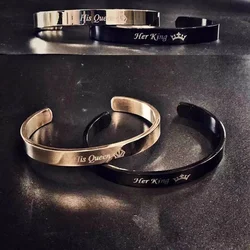 Vnox Free Engraving Custom Basic Bangles for Women Men Simple Stainless Steel Couple Cuff Bracelets Valentine's Day Gift