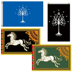 3' x 5' 90x150cm Lord Ring Horse Tree Banner Flag Astany White Tree of Gondor Tolk Wall Hanging Stark Home Party KTV Cosplay