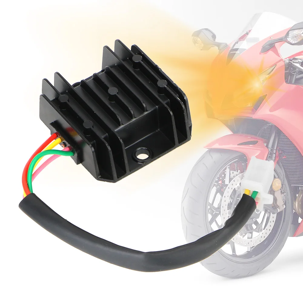 Universal 4 Wires 4 Pins 12V Motorcycle Voltage Stabilizer Regulator Current Rectifier Accessories For 150-250CC ATV Scooter UTV