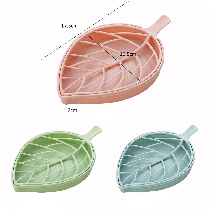 Soporte para jabonera en forma de hoja, jabonera con ventosa para baño, caja de jabón para ducha, soporte para jabón de esponja, bandeja de