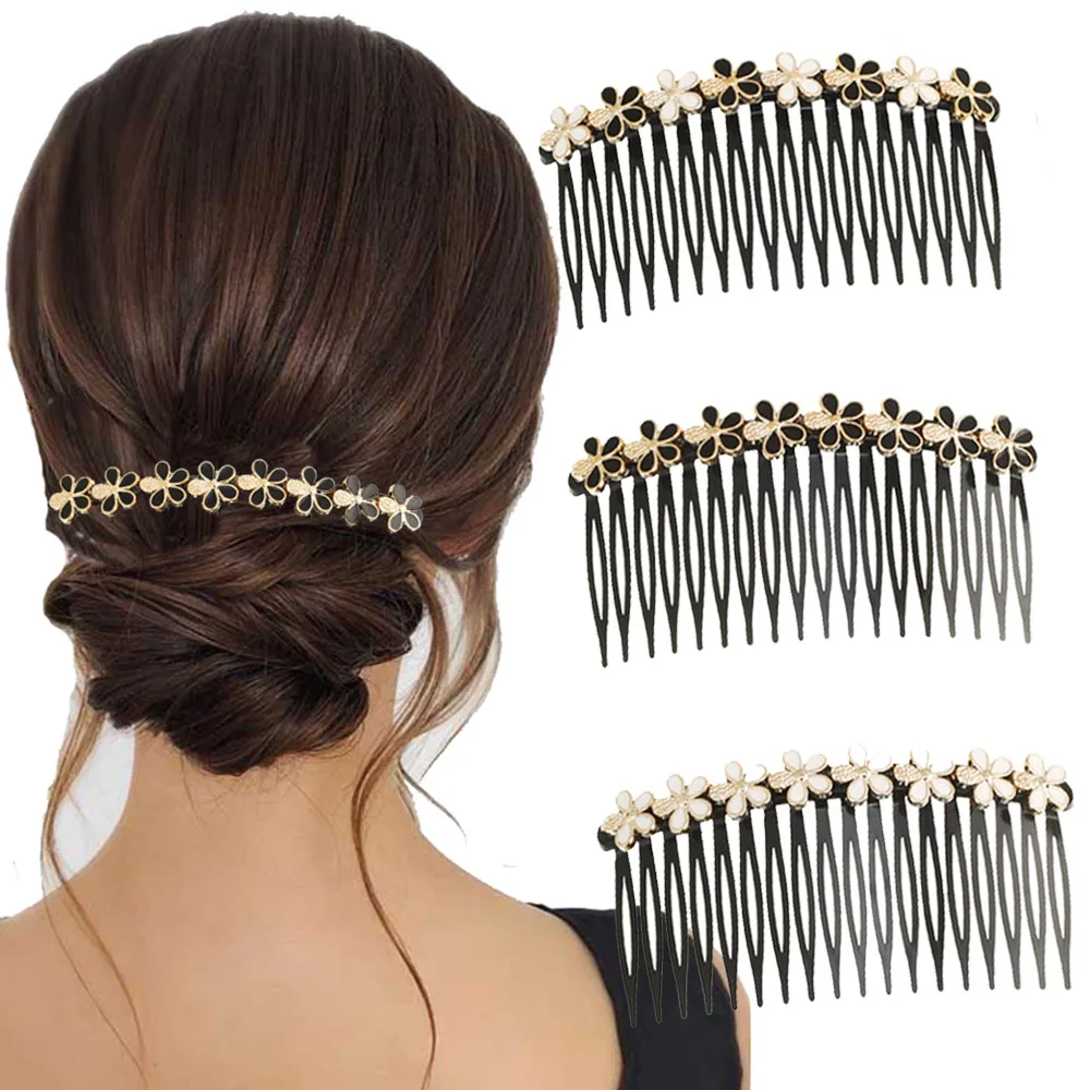 Haimeikang Fashion Ponytail Clip Hair Combs Women Rhinestone Pearl Barrettes New Hair Maker Bun Hair Accessories Hairpins