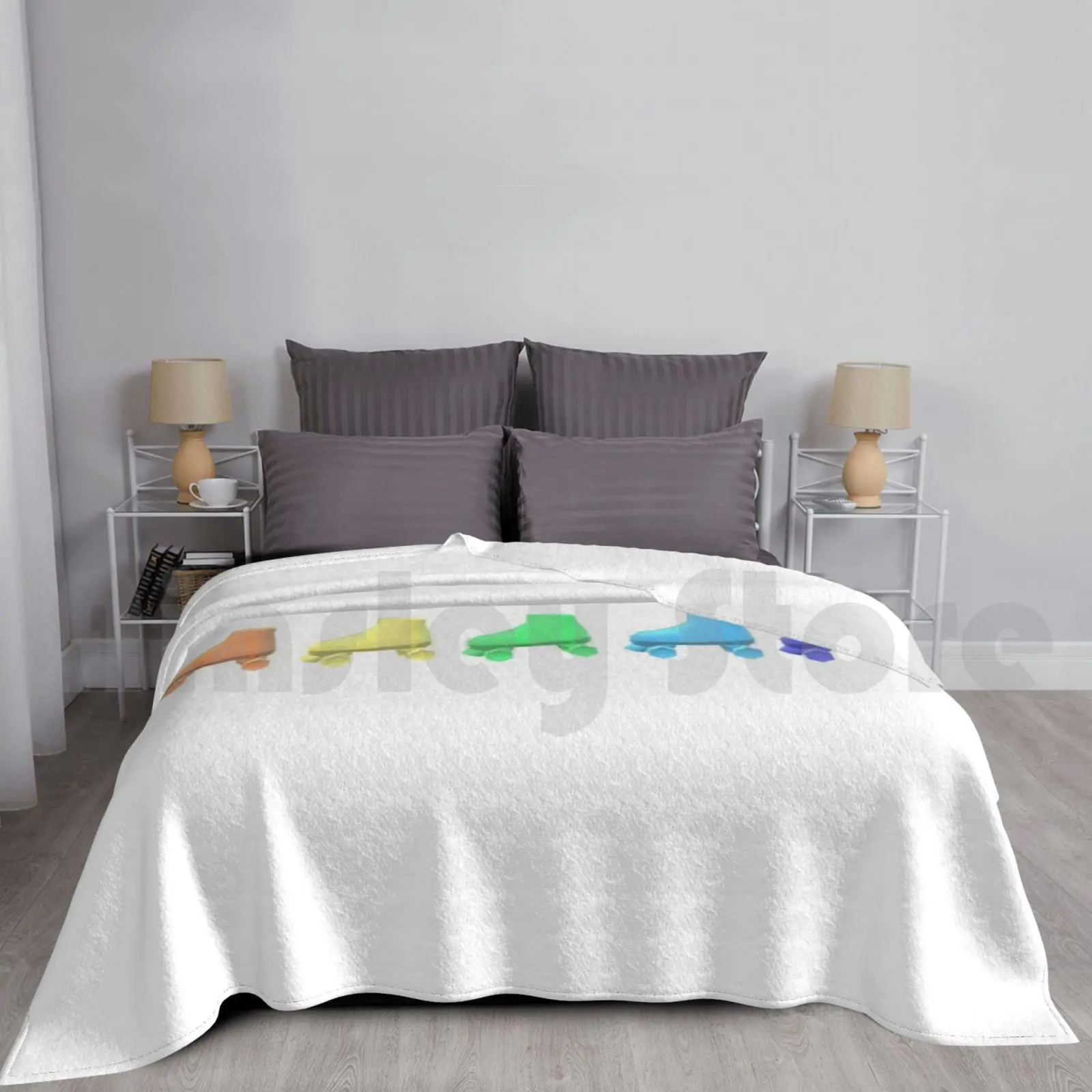 

Rainbow Roller Skates Blanket Fashion Custom Rainbow Pride Colours Colourful Colorful Red Orange Yellow Green