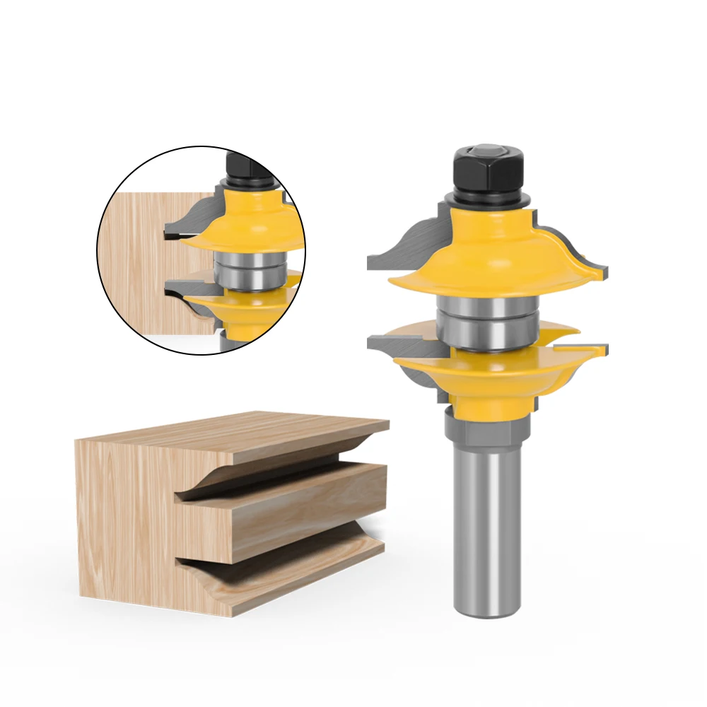 LAVIE 3pcs 12mm 12.7mm Shank Entry Interior Tenon Door Router Bit Set Ogee Matched R&S Router Bits Carving For Wood MC03077