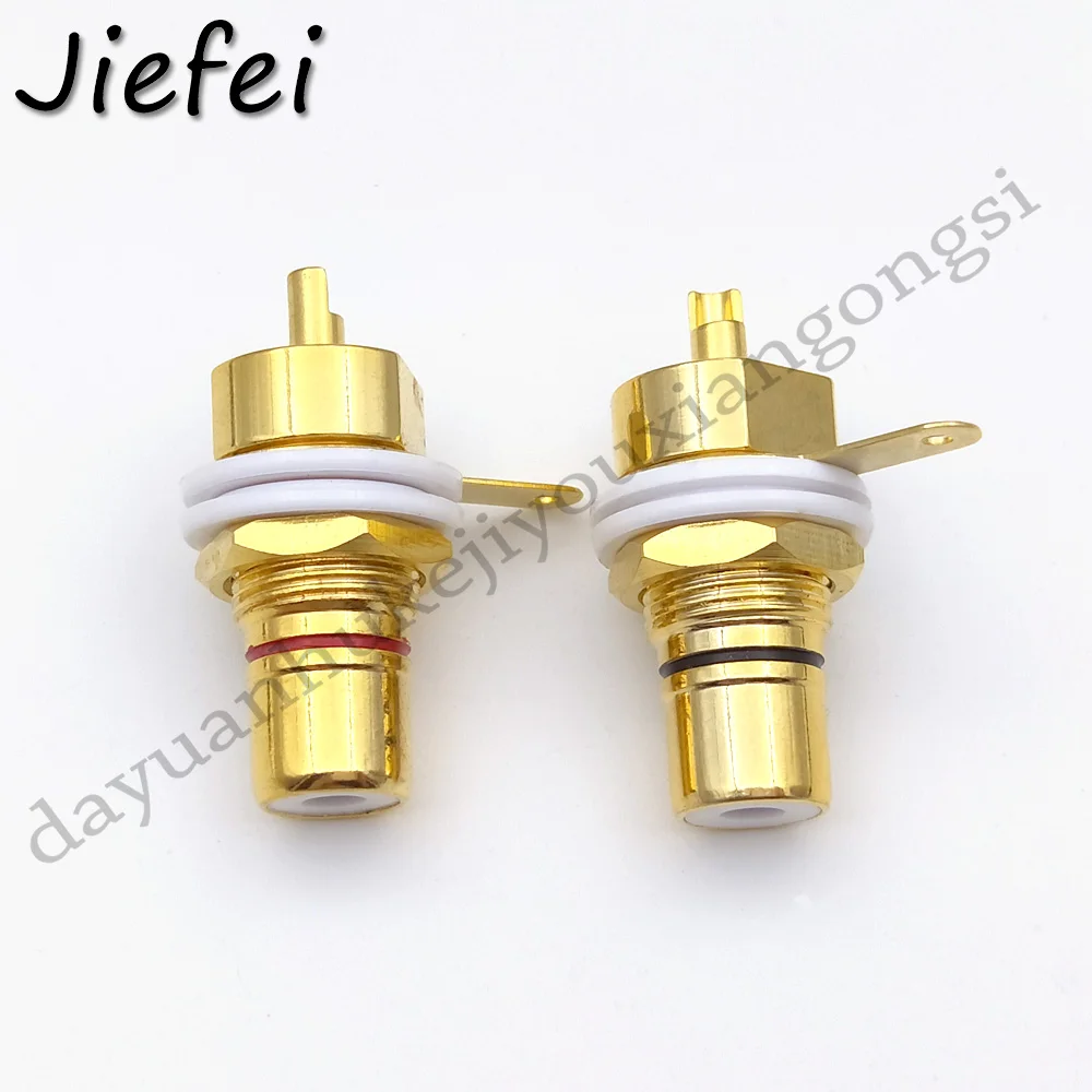 Imagem -04 - Conector Fono Fêmea Rca de Latão 50 Peças de Montagem de Painel Chassi de Montagem Novo