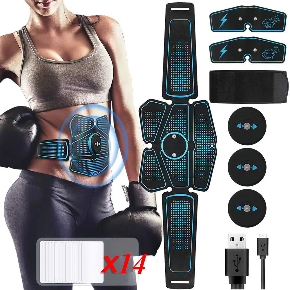 Home Gym Abdominal Muscle Stimulator EMS Waist Trainer Abs Fitness Equipment Training Massage Muscles Electrostimulator Toner