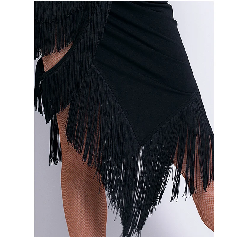 Latin Salsa Dance Skirts for Women Fringe Ballroom Performance Practice Dress Stage  Dancewear