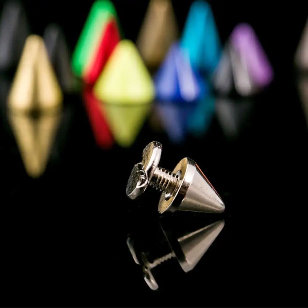 10pcs More Color Brass Bullet Cone Spike Punk Screwback Studs Bag Clothes Leather Craft Phone Case Diy Decor Accessories