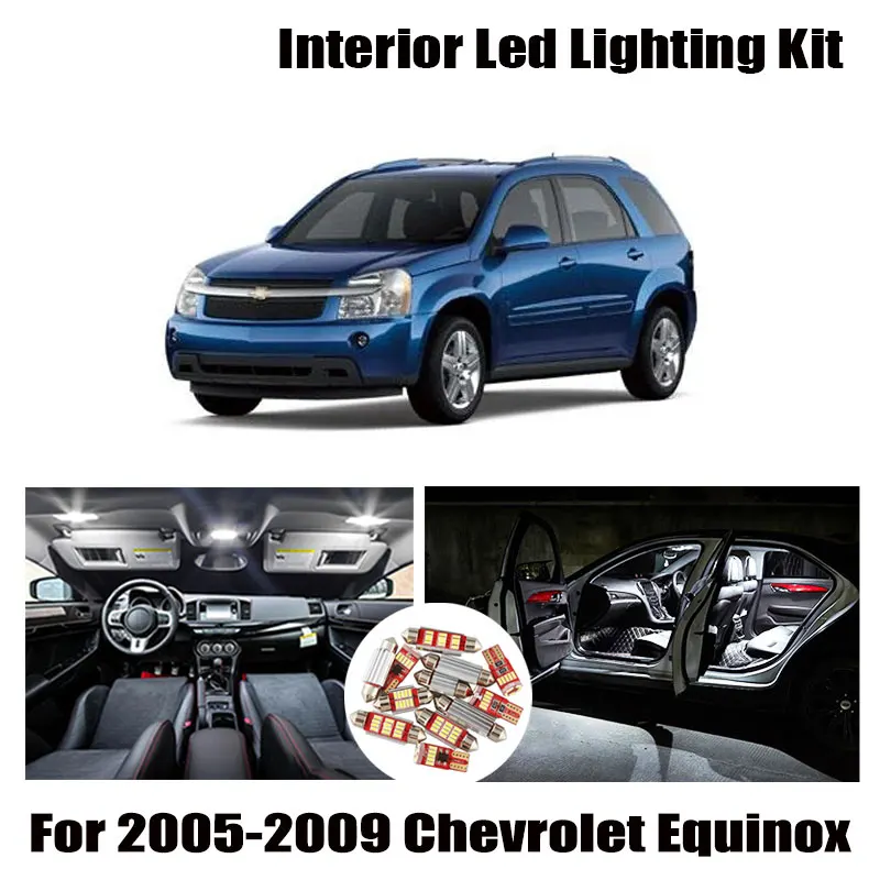 10 Bulbs White LED Car Reading Light Interior Kit Fit For 2005 2006 2007 2008 2009 Chevrolet Equinox Trunk Cargo License Lamp