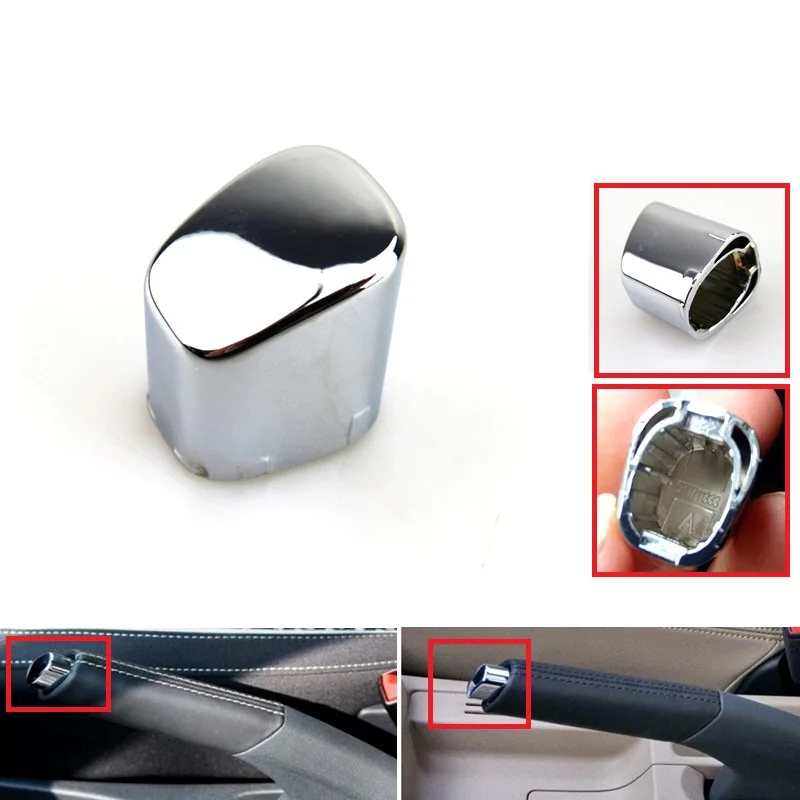 Car Interior Accessories Chrome Handbrake Grips Lever Parking Button Cover Cap Decoration Shell For Polo CROSS 6RD 711 333 A